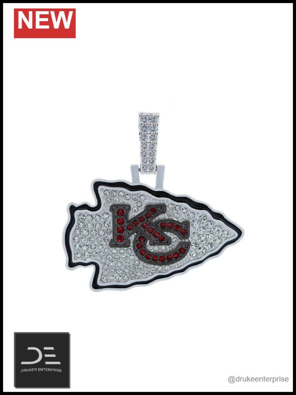 Officially Licensed NFL Gold Plated Stainless Steel Pendant Necklace Stone